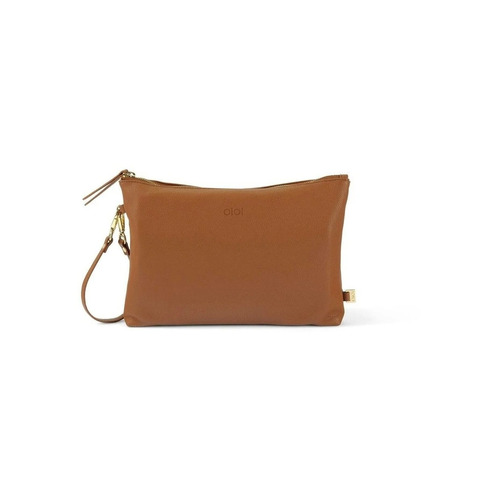 OiOi Faux Leather Nappy Changing Pouch - Chestnut Brown