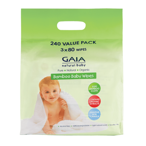 Bamboo Baby Wipes - 3 x 80 pack