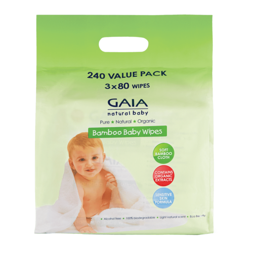 Bamboo Baby Wipes - 3 x 80 pack