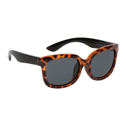 Leopard Print Black Frame Smoke Lens Sunglasses
