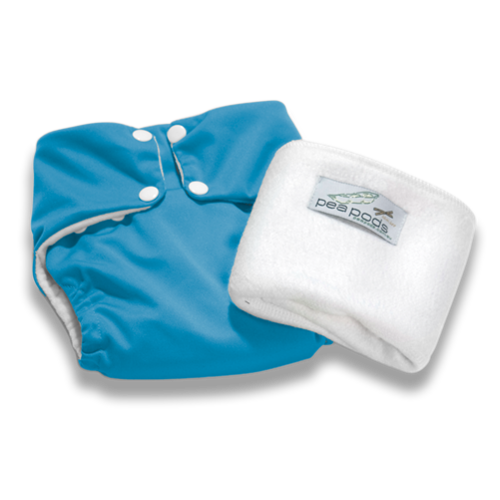 Pea Pods ONE Size Reusable Nappy - Aqua Blue