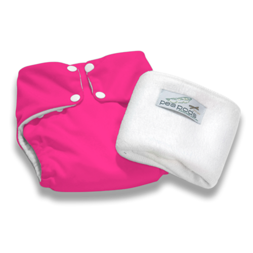 Pea Pods ONE Size Reusable Nappy - Hot Pink