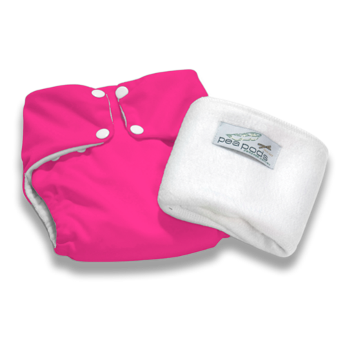 Pea Pods ONE Size Reusable Nappy - Hot Pink
