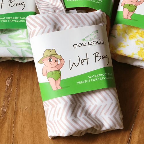 Pea Pods Travel Size Wet Bag - Rustic Lines