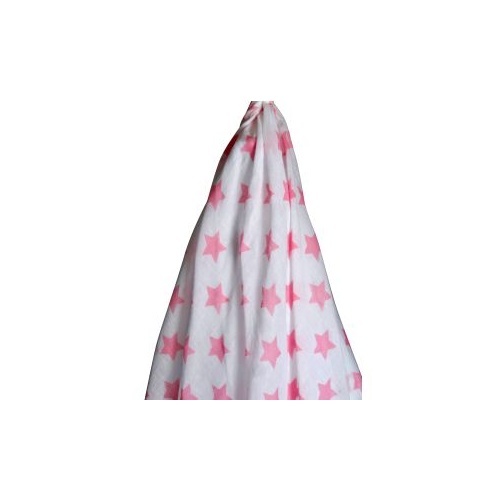 Muslin Baby Wrap - Pink Star