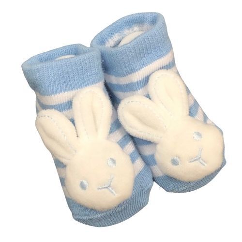Socks With Rattles - Blue Bunny