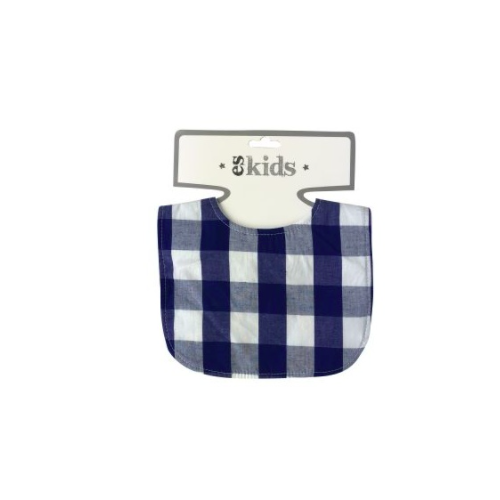 Round Neck Bib - Blue Check