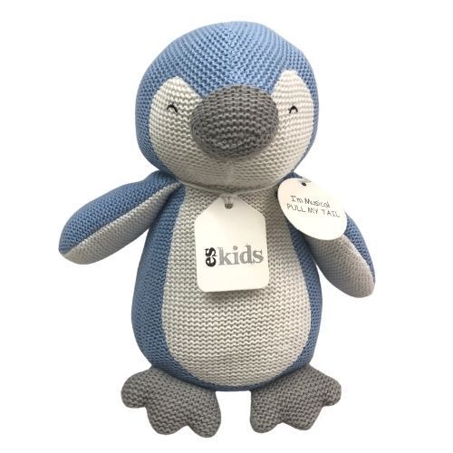 Knitted Musical Penguin - Blue