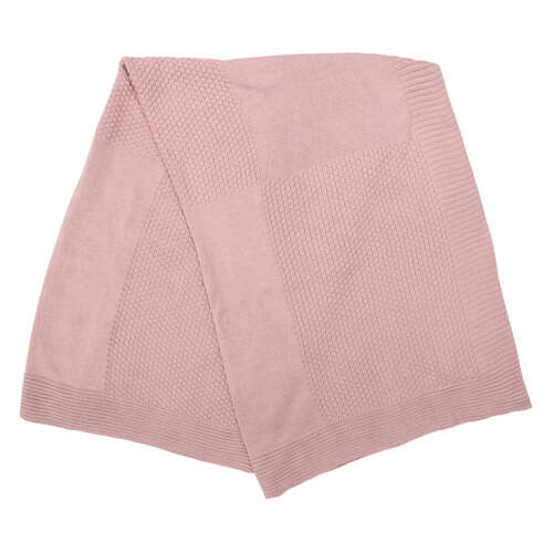 Textured Knit Blanket - Dusty Pink