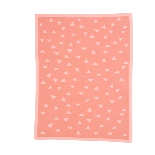 Knitted Reversible Blanket - Triangle Pink