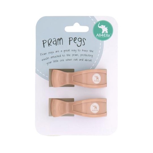 2 Pack Pram Pegs - Peach