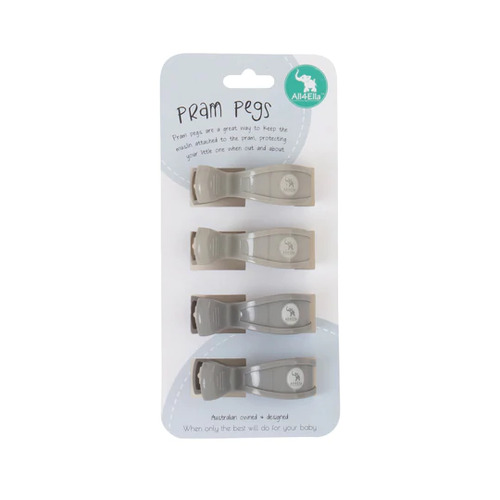 4 pack Pram Pegs - Twin Grey