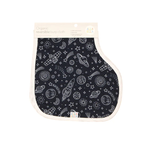 Organic Reversible Burp Cloth - Outer Space