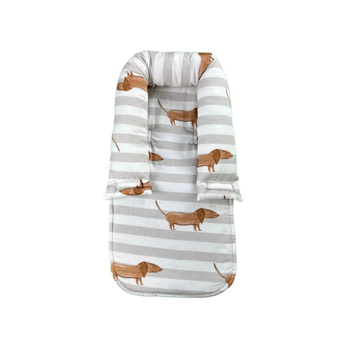 Universal Infant Head Support - Grey Sausage Dogs