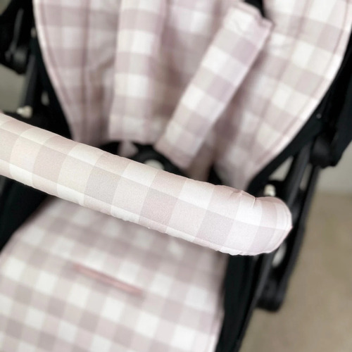 Pram Bar Cover - Blush Gingham