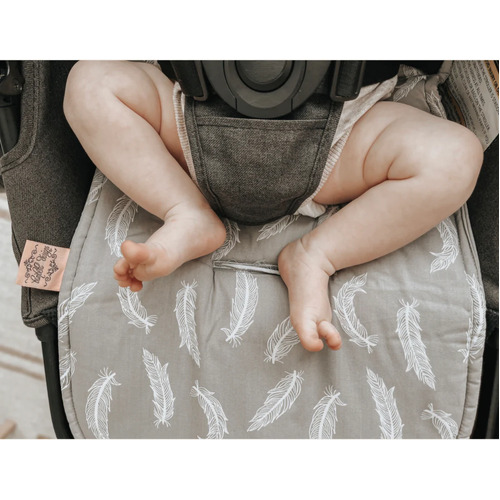 Universal Pram Liner - Grey Feathers