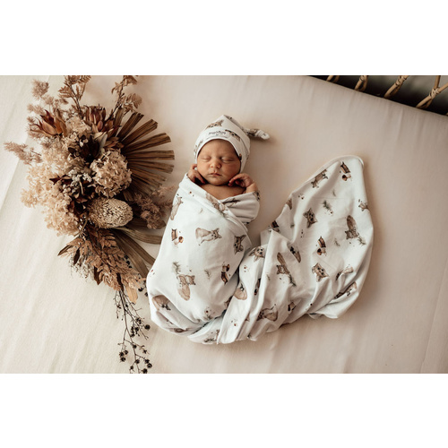 Baby Jersey Wrap & Beanie Set - Fox