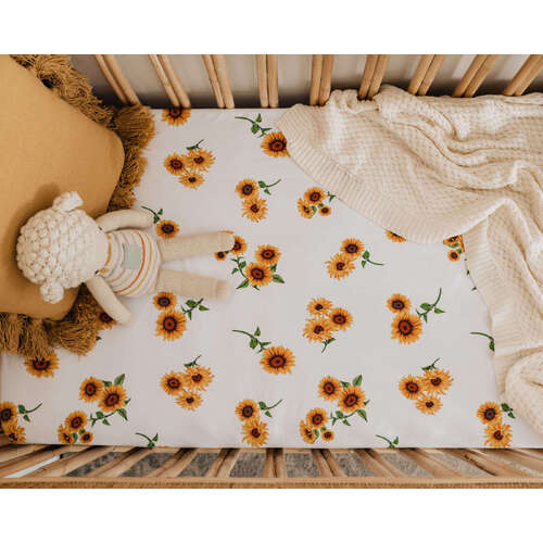 Fitted Cot Sheet - Sunflower