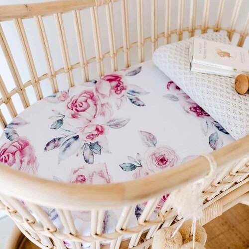 Fitted Bassinet Sheet/Change Pad Cover - Lilac Skies