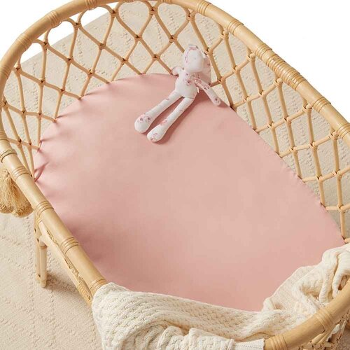 Fitted Bassinet Sheet/Change Pad Cover - Lullaby Pink