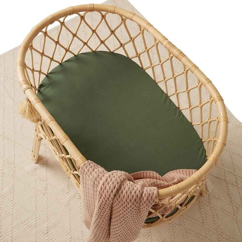Fitted Bassinet Sheet/Change Pad Cover - Olive