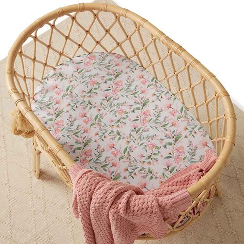 Fitted Bassinet Sheet/Change Pad Cover - Wattle