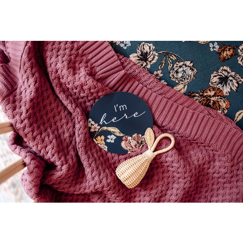 Diamond Knit Blanket - Mauve
