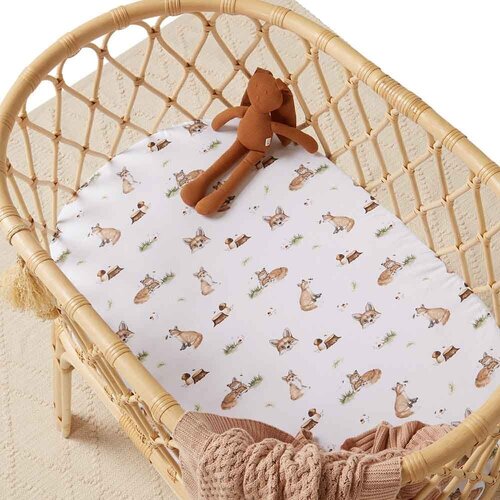 Fitted Bassinet Sheet/Change Pad Cover - Fox 