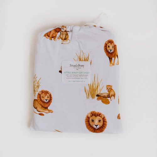 Fitted Cot Sheet - Lion