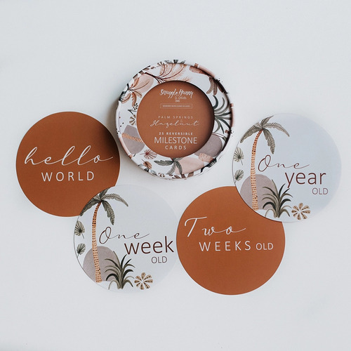 Palm Springs & Hazelnut Reversible Milestone Cards