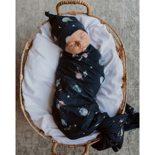 Milky Way | Baby Jersey Wrap & Beanie Set