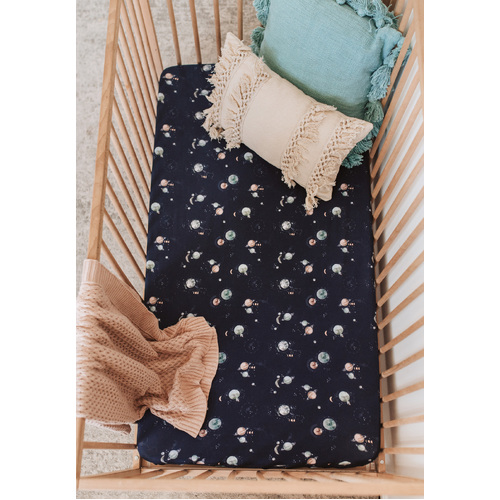 Fitted Cot Sheet - Milky Way