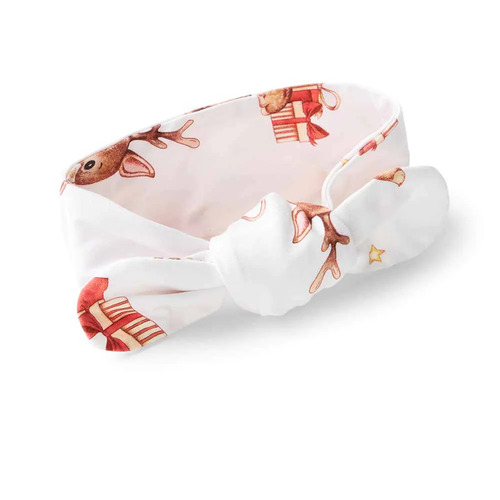 Organic Topknot Headband - Reindeer