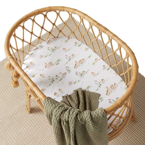 Fitted Bassinet Sheet/Change Pad Cover - Duck Pond