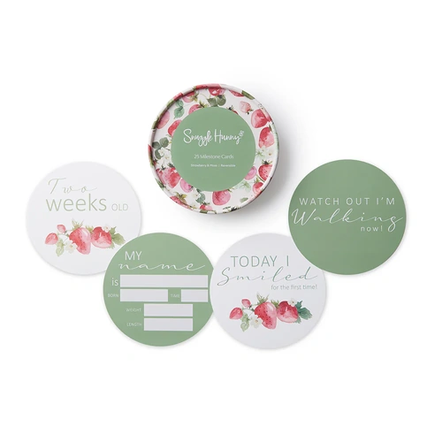 Strawberry And Moss Reversible Milestone Cards