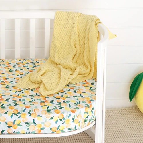 Diamond Knit Baby Blanket - Sunlight