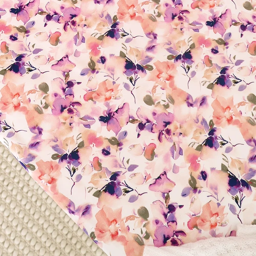 Organic Fitted Cot Sheet - Blushing Beauty