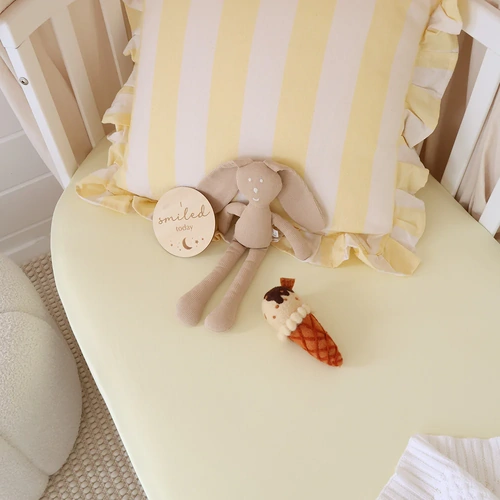 Organic Fitted Cot Sheet - Lemon Sorbet