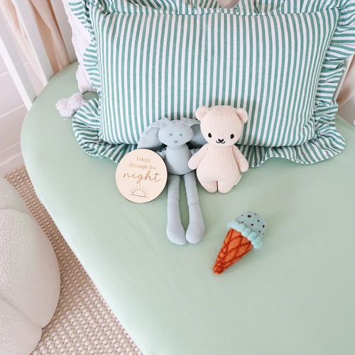 Organic Fitted Cot sheet - Mint
