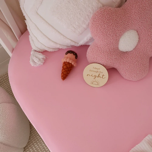 Organic Fitted Cot Sheet - Bubblegum