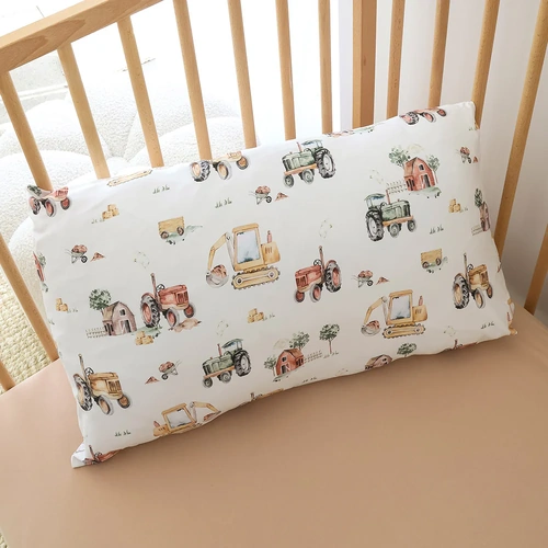 Organic Toddler Pillowcase - Diggers
