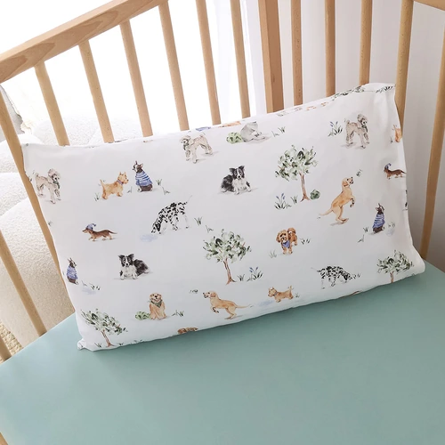 Organic Toddler Pillowcase - Dog Park