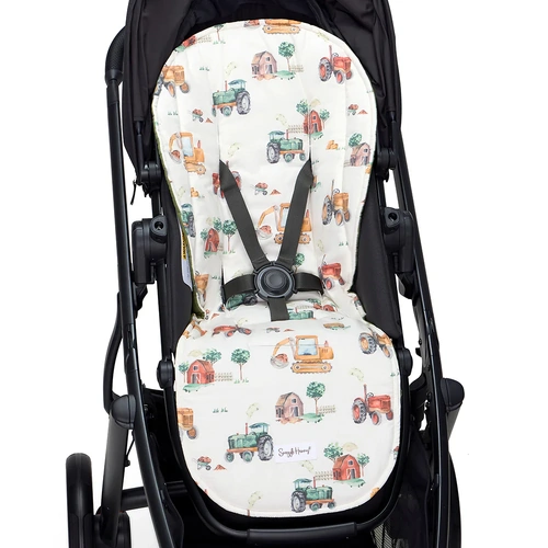 Reversible Pram Liner - Diggers And Tractors