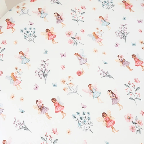 Organic Fitted Cot Sheet - Fairy Garden