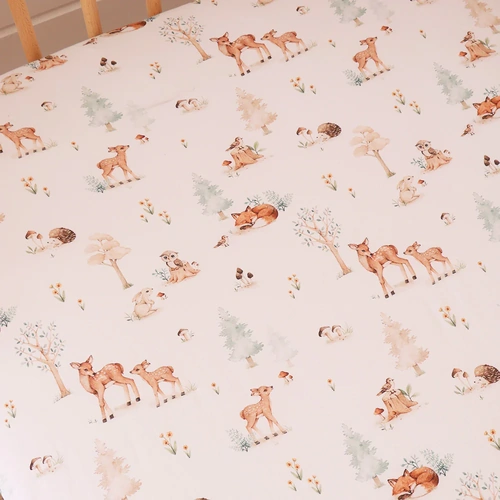 Organic Fitted Cot Sheet - Woodland Tales