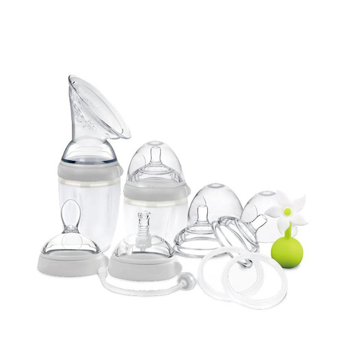 Premium Silicone Pump And Bottle Pack - Grey
