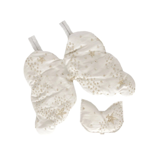 Glitter Stars Heirloom Angel Wing And Eyemask Set - Mist