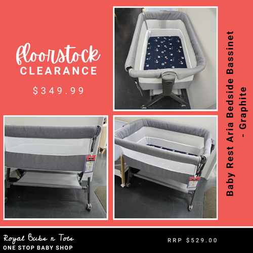 Baby Rest Aria Bedside Bassinet - Graphite