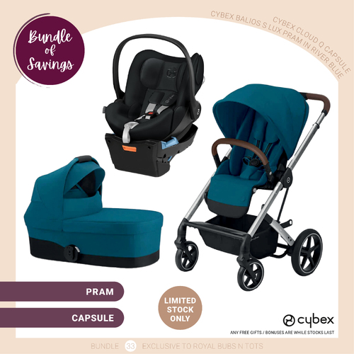 Cybex Balios S Lux Pram Travel System - Silver/River Blue