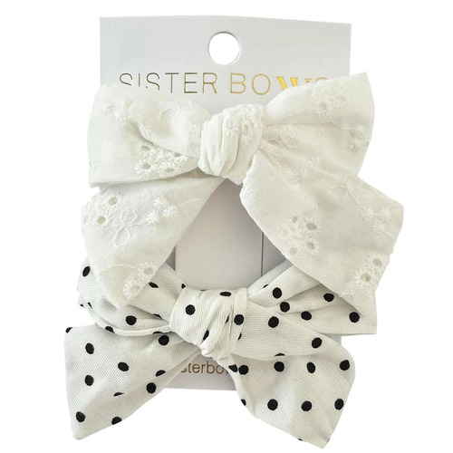 Betty Bow Clips - Spotty Lace